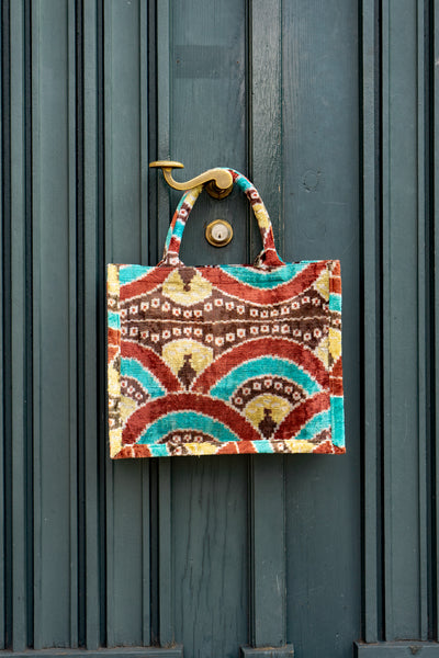 Shopper Seidensamt COZY CANELLA türkis