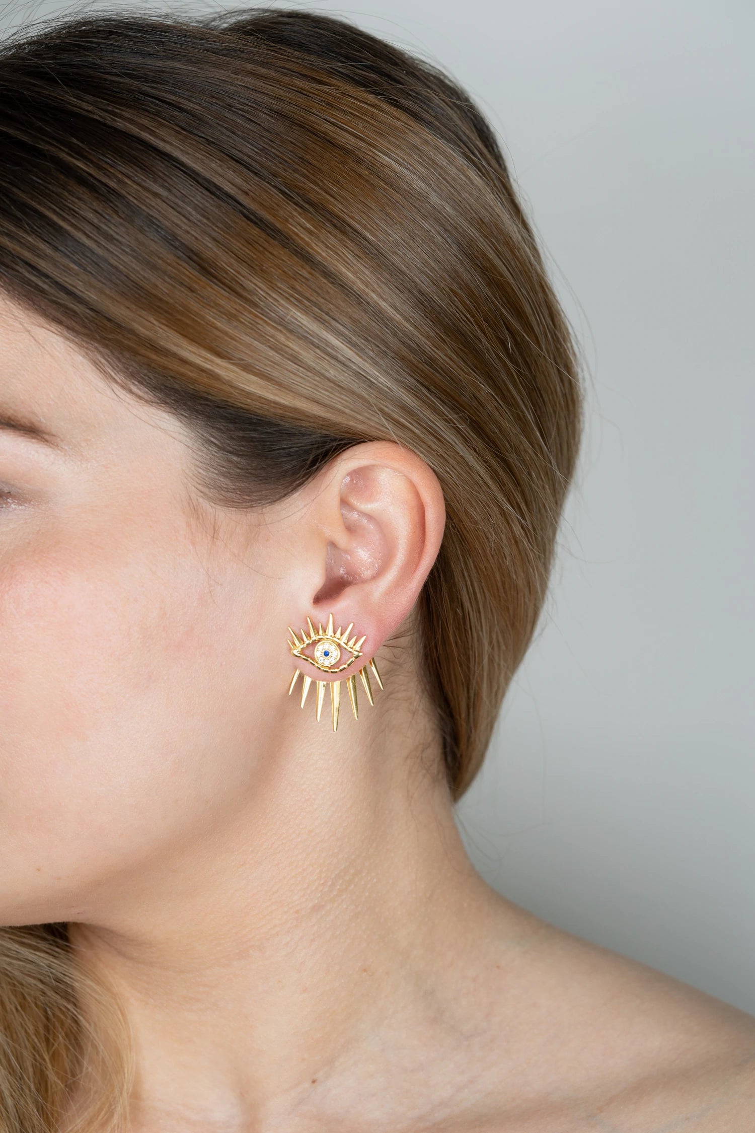 Ohrstecker mit magischem BLAUEN AUGE gold