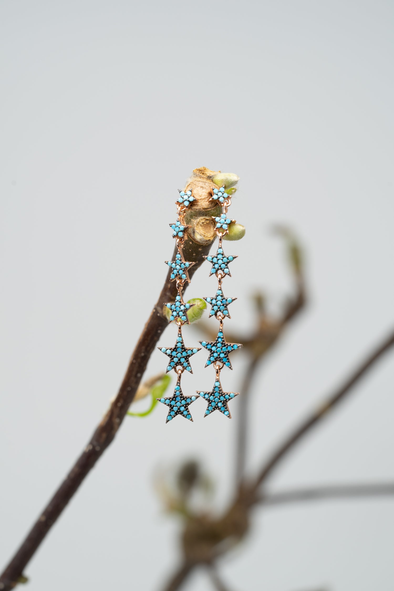 Ohrhänger TURQUISE STARS roségold