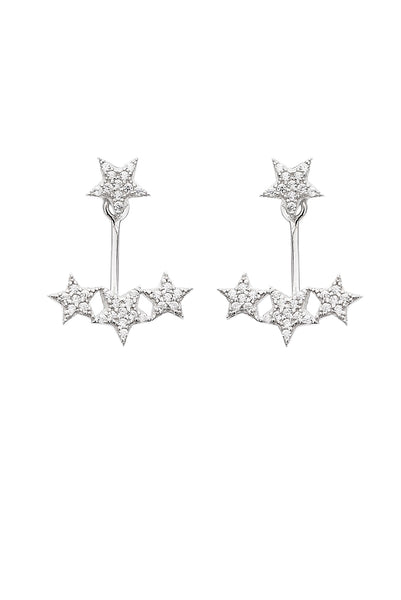 earcuffs TRE STELLE BIANCHE silber