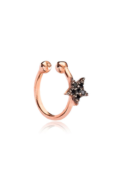 Earcuff BLACK STAR roségold