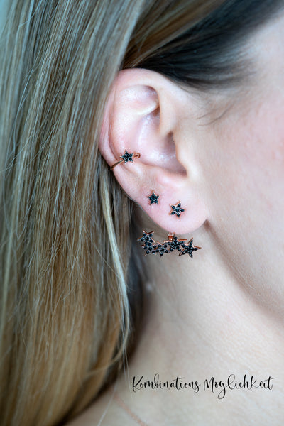 Earcuff BLACK STAR roségold