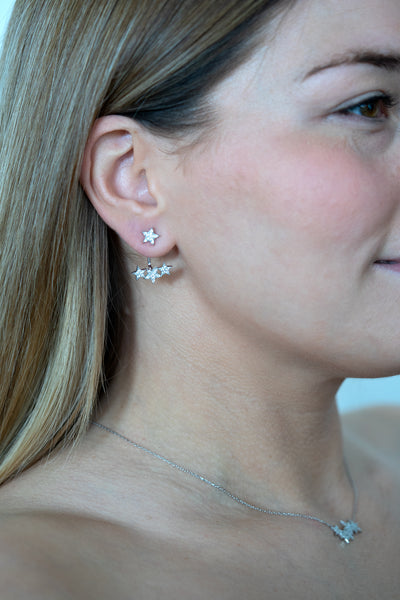 earcuffs TRE STELLE BIANCHE silber